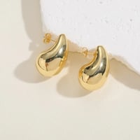 Image 1 of 14K Gold Plated Water Droplet Earrings