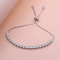 Image 1 of White Gold Plated Zircon Half Tennis Bracelet