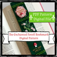Image 1 of PDF downloadable pattern - The Enchanted Forest Bookmark