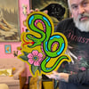 Snake & Flower wood cutout