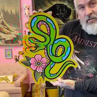Snake & Flower wood cutout
