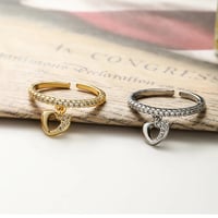 Image 1 of 18K Gold Plated Heart Charm Ring