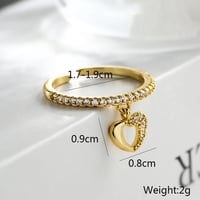 Image 4 of 18K Gold Plated Heart Charm Ring