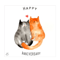 Anniversary Cats - Greetings Card