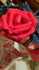 Image 3 of Tasty Raw Edge Denim Forever Red Roses