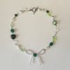 green coquette bow necklace