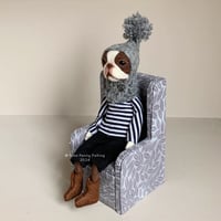 Image 3 of Boston Terrier Doll - Grey Chair : A