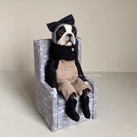 Image 2 of Boston Terrier Doll - Grey Chair : B