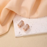 Image 4 of Gold Plated Thick Huggie Earrings