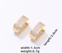 Image 5 of Gold Plated Thick Huggie Earrings