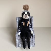 Image 1 of Boston Terrier Doll - Grey Chair : C