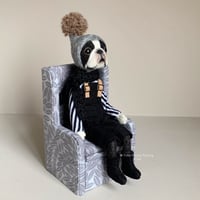 Image 2 of Boston Terrier Doll - Grey Chair : C