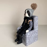 Image 3 of Boston Terrier Doll - Grey Chair : C