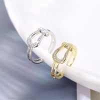 Image 1 of Gold Plated U Shape Open Ring