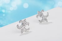 Image 1 of White Gold Plated Stud Earrings