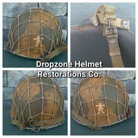 Image 2 of WWII M2 Airborne Helmet 509th PIB D-bale Front Seam Paratrooper Liner Southern France