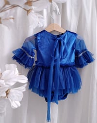 Image 3 of Baby girl body-dress for photoshoots | Astrid | size 9-12 months | indigo