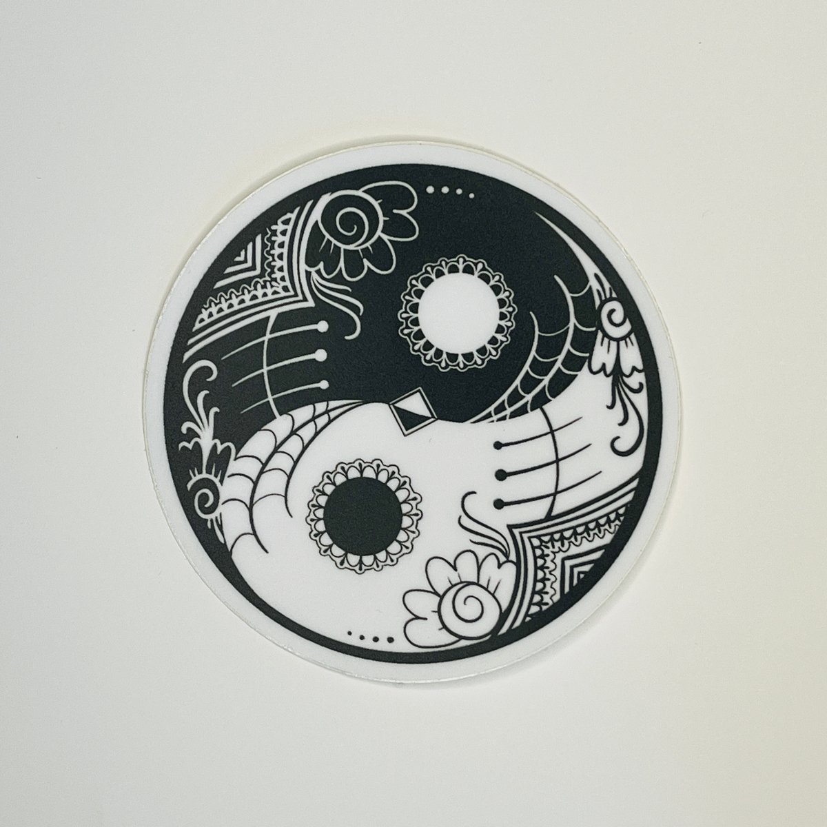 Image of Yin Yang Skull Sticker 