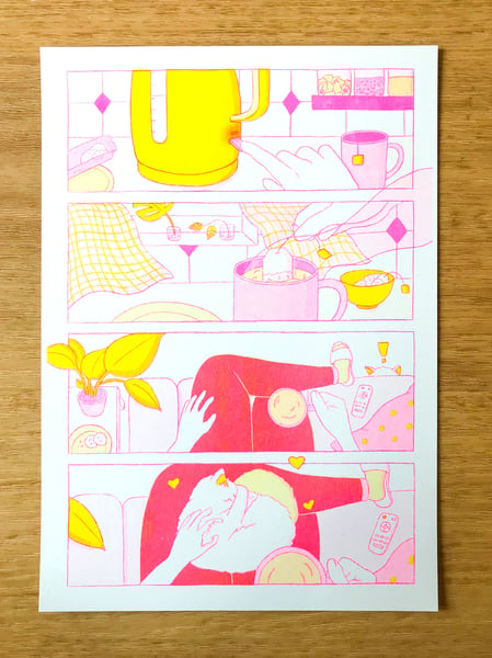 Image of Put the Kettle On Risograph A4 Print