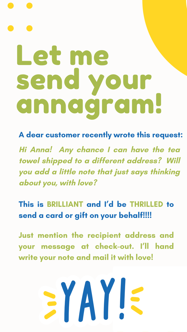 Let me send your annagram!