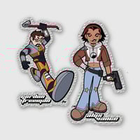 Image 1 of Gordon Freeman + Alyx Vance Big Holographic Prismatic Sticker - LAST CHANCE