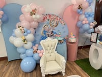 Image 4 of White throne chair (kids) ($80 base rental price)