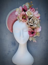 Image 1 of Floral halo crown in sage and pinks