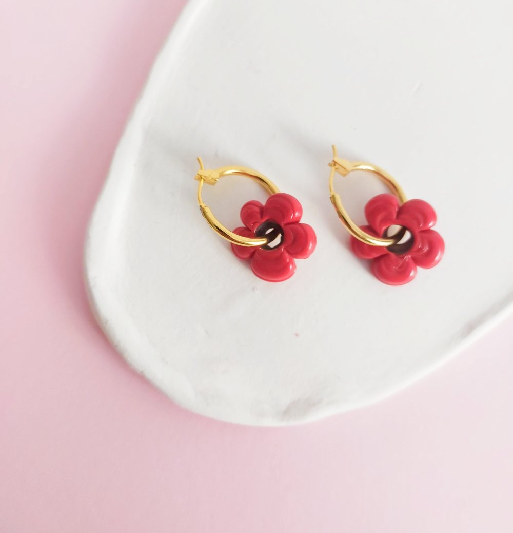 Image of Pendientes DAISY - rojo