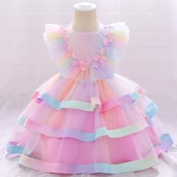 Baby Girl’s Pink Rainbow Tiered Dress