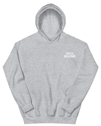 Image 1 of PREORDER: 'HELLBOUND' EMBROIDERED PULLOVER HOODIE (GREY)