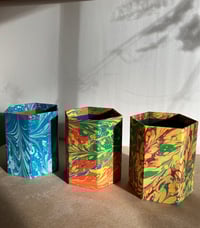 Image 3 of Blue & Silver Hand-Marbled Pencil Pot