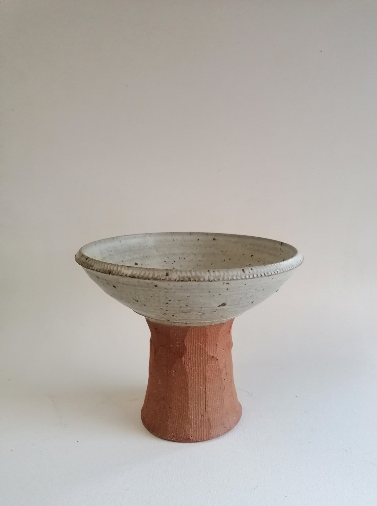 Image of Cornish stone and Dolomite glazed Pedastal Bowl. SALE