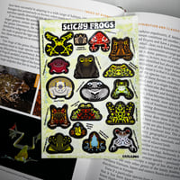 Image 1 of Sticky frogs sticker sheet
