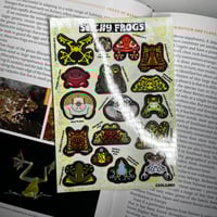 Image 2 of Sticky frogs sticker sheet