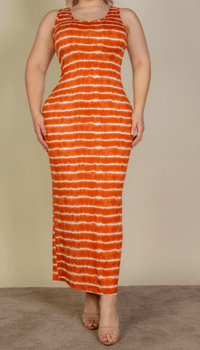 Image 1 of Tie-Dye Printed Tank Maxi Dress- Curves of Sashay 