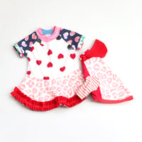 Image 3 of hearts and kisses valentines day 18m baby courtneycourtney short sleeved ruffle twirly dress