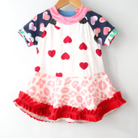 Image 2 of hearts and kisses valentines day 18m baby courtneycourtney short sleeved ruffle twirly dress