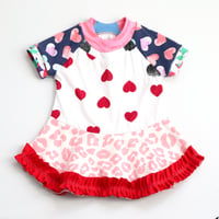 Image 1 of hearts and kisses valentines day 18m baby courtneycourtney short sleeved ruffle twirly dress