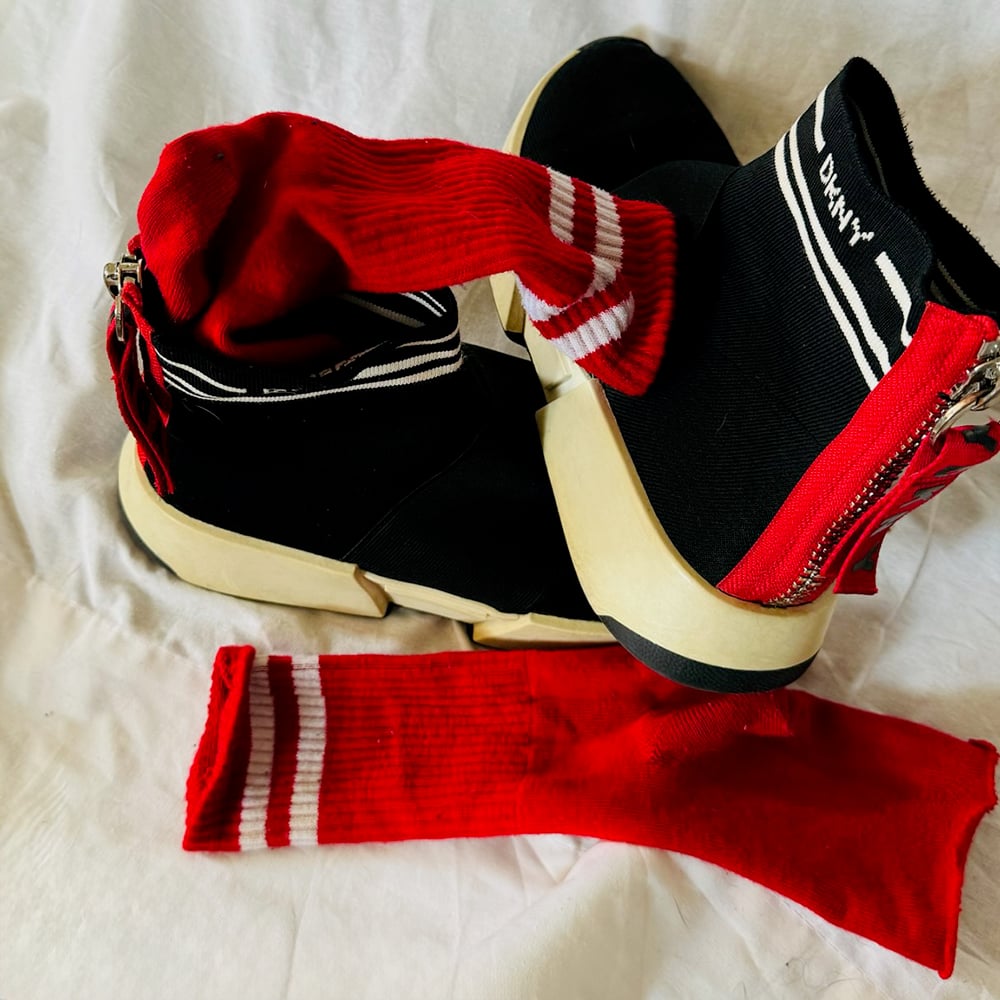 Worn Victorious Jacket, Mesh Thong Bodysuit, DNKY Sneakers & Red Socks + Free Signed 8x10