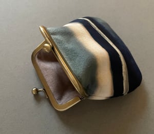 Image of Seascape, velvet kisslock purse with plant-dyed lining