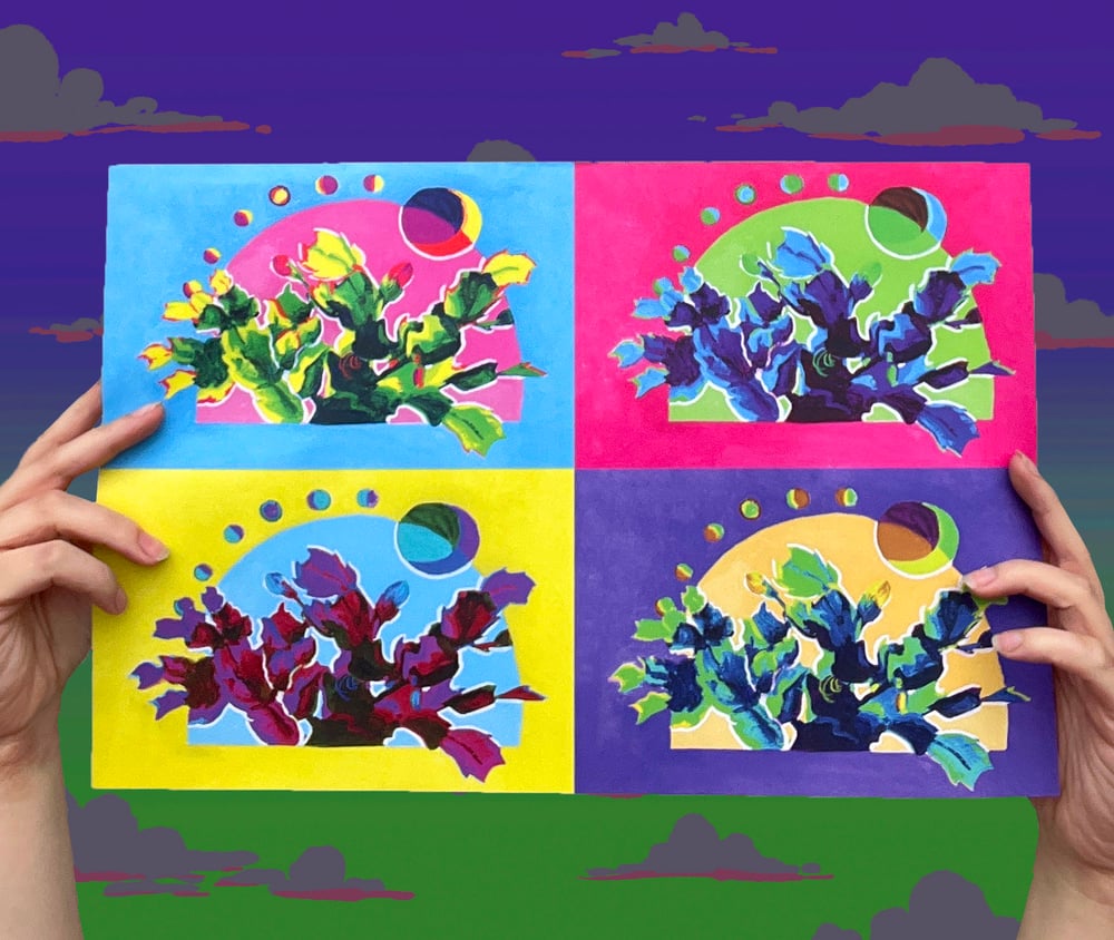 Image of Neon Cactus 11”x17” Multi-Color Digital Pop-Art Print
