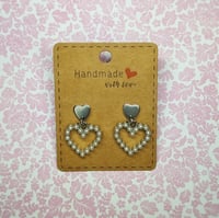 Dainty Pearl Heart Dangles