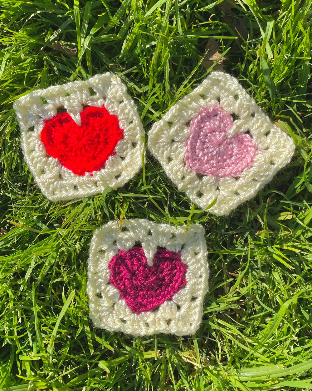 Image of Granny Square Heart Coaster