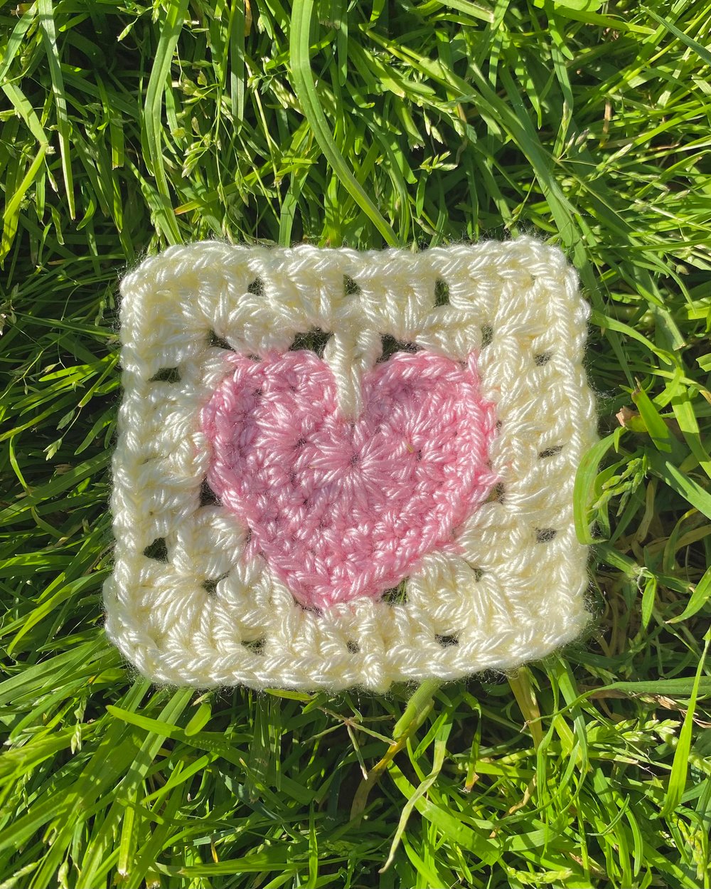 Image of Granny Square Heart Coaster