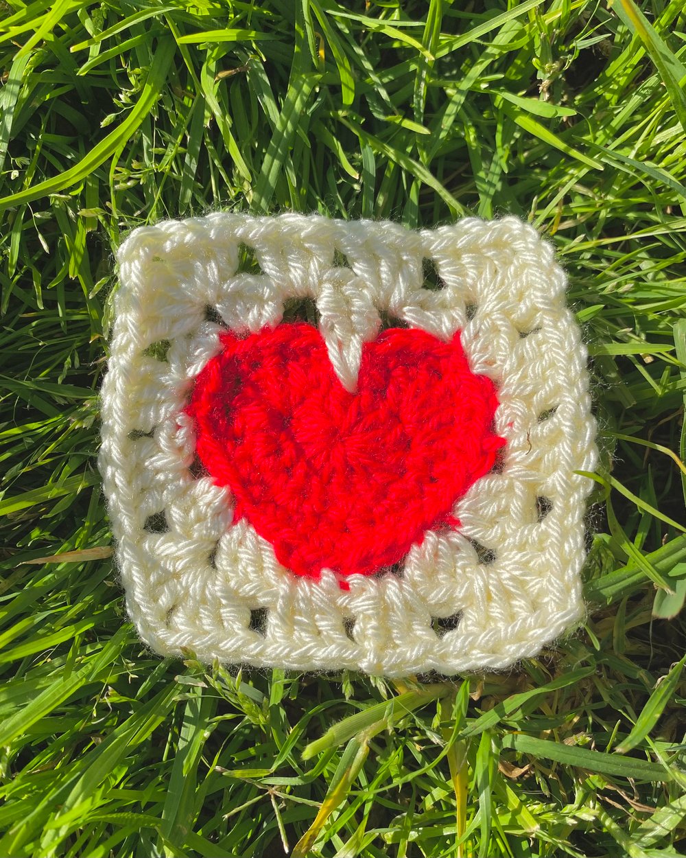 Image of Granny Square Heart Coaster