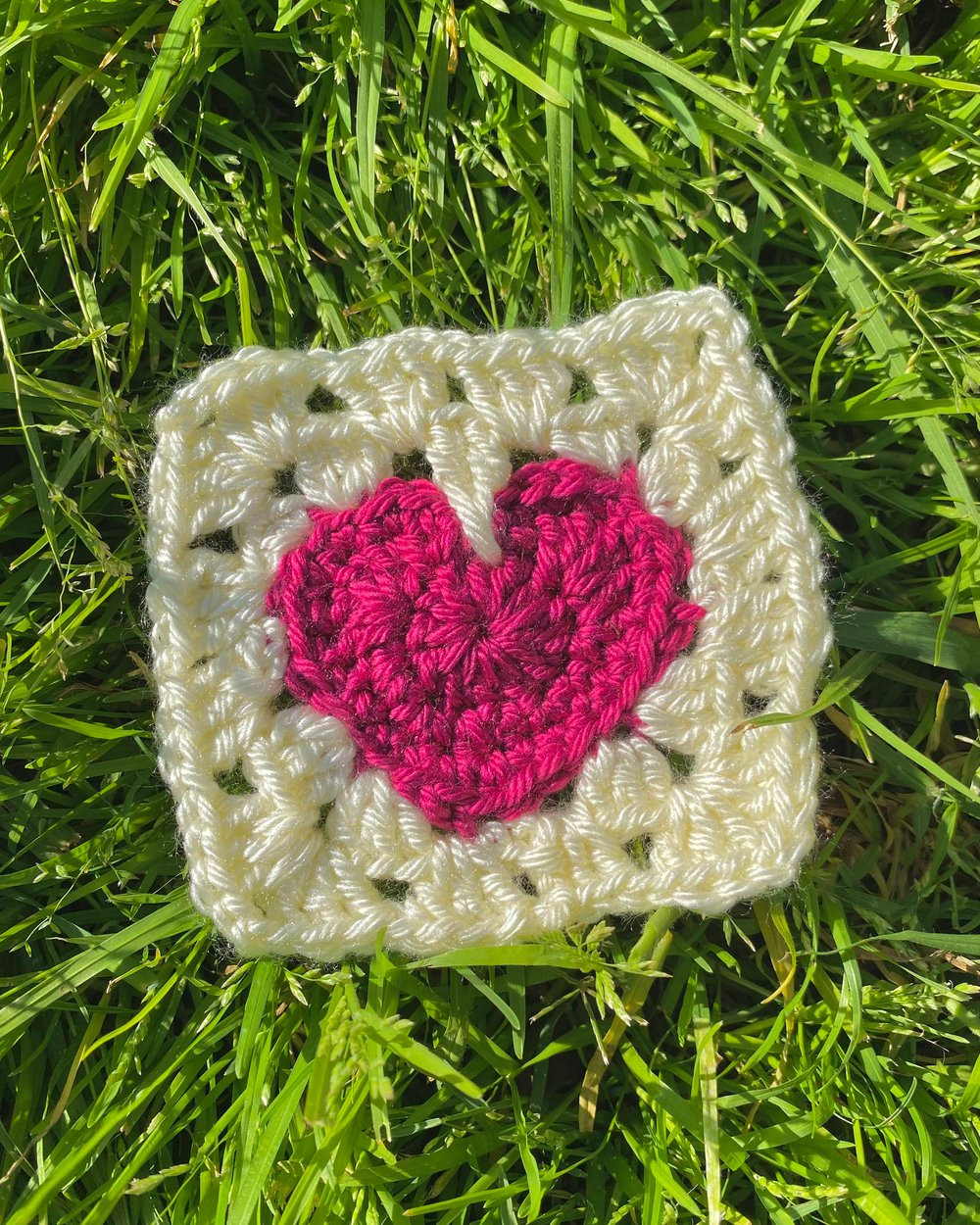 Image of Granny Square Heart Coaster