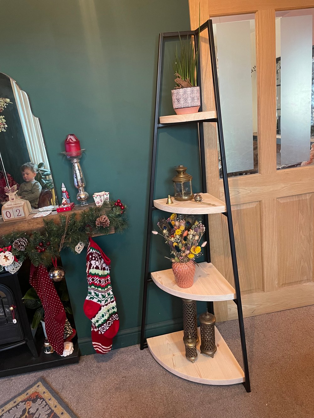 Industrial corner Unit Bookshelf Storage