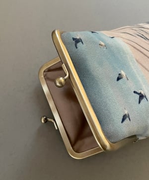 Image of Birds + reeds, glasses case with kisslock frame