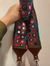Image 3 of Slouch bag embellished afghan charms pink