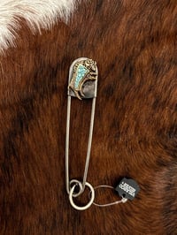 Buffalo Inlay Safety Pin